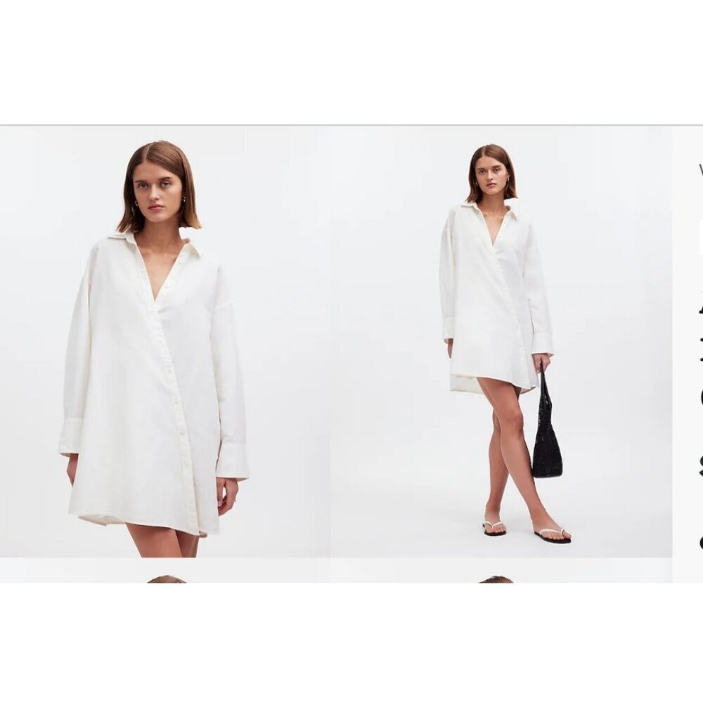 Madewell $98 Asymmetric Button-Front Cover-Up Tunic Lighthouse Size XXS NP224